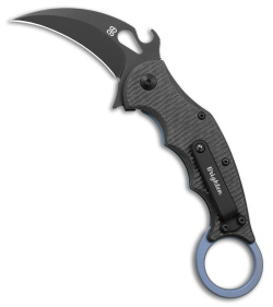 Brighten Blades Moonstruck Karambit Blue Titanium w/ Carbon Fiber (2.5&quot; Black) | 190645