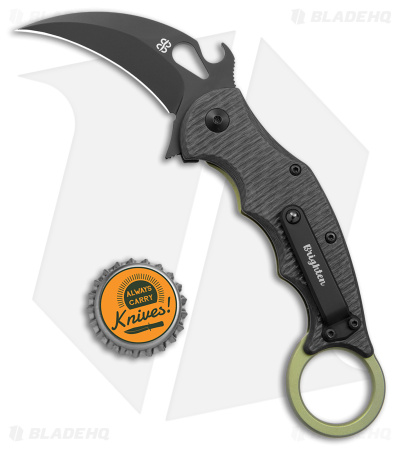 Brighten Blades Moonstruck Karambit Green Titanium w/ Carbon Fiber (2.5" Black)
