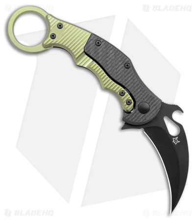 Brighten Blades Moonstruck Karambit Green Titanium w/ Carbon Fiber (2.5" Black)