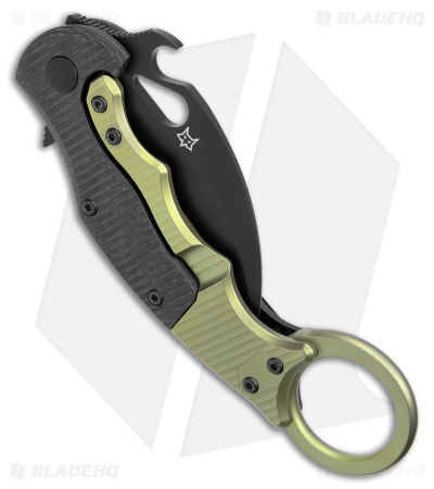 Brighten Blades Moonstruck Karambit Green Titanium w/ Carbon Fiber (2.5" Black)
