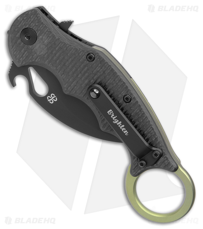 Brighten Blades Moonstruck Karambit Green Titanium w/ Carbon Fiber (2.5" Black)