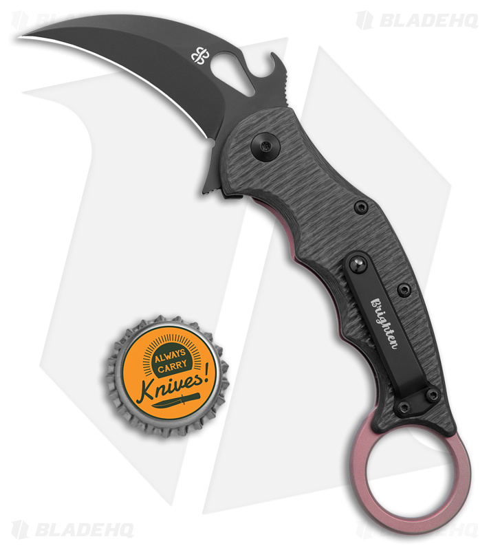 Brighten Blades Moonstruck Karambit Purple Titanium w/ Carbon Fiber (2.5" Black)
