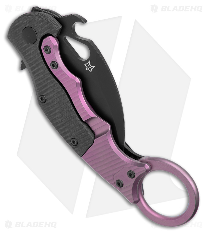 Brighten Blades Moonstruck Karambit Purple Titanium w/ Carbon Fiber (2.5" Black)
