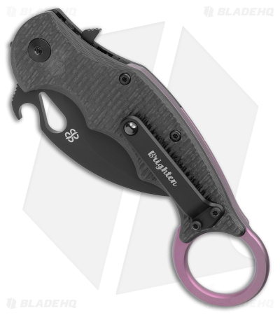 Brighten Blades Moonstruck Karambit Purple Titanium w/ Carbon Fiber (2.5" Black)