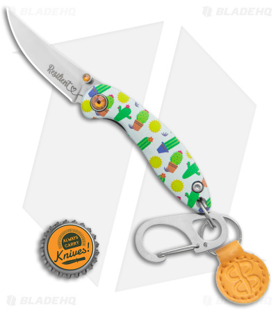 Brighten Blades RESILIENT Keychain Frame Lock Knife Cactus Aluminum (1.7" Satin)