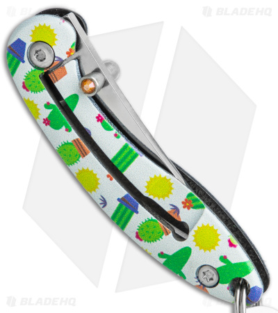 Brighten Blades RESILIENT Keychain Frame Lock Knife Cactus Aluminum (1.7" Satin)