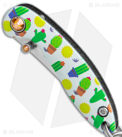 Brighten Blades RESILIENT Keychain Frame Lock Knife Cactus Aluminum (1.7" Satin)