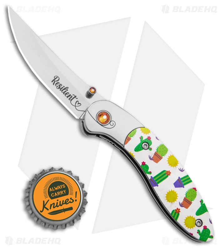 Brighten Blades RESILIENT Liner Lock Knife Cactus Aluminum (2.5" Satin)