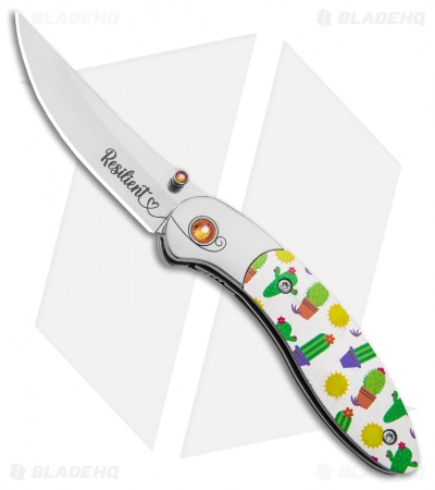 Brighten Blades RESILIENT Liner Lock Knife Cactus Aluminum (2.5" Satin)