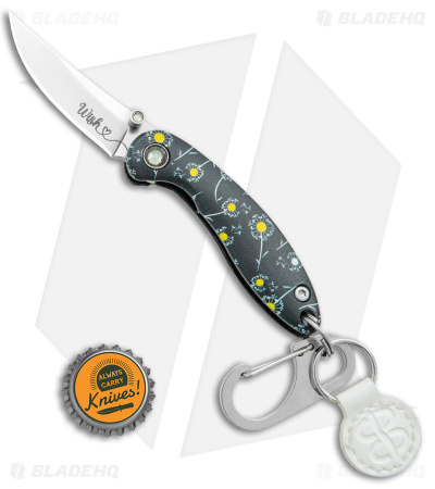 Brighten Blades WISH Keychain Frame Lock Knife Dandelion Aluminum (1.7" Satin)