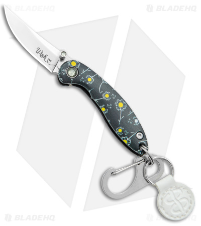 Brighten Blades WISH Keychain Frame Lock Knife Dandelion Aluminum (1.7" Satin)