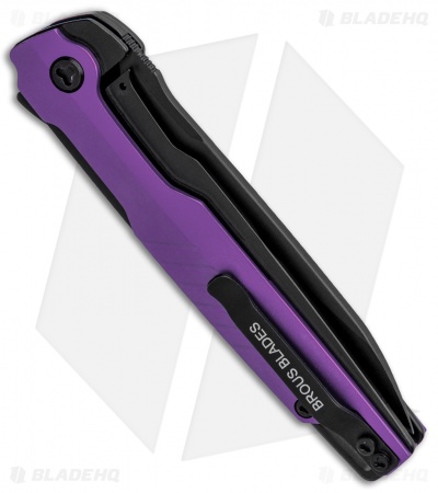 Brous Blades Icon Liner Lock Flipper Knife Purple Blackout (3.25" Black)