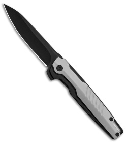 Brous Blades Icon Liner Lock Flipper Knife Silver Blackout (3.25" Black)