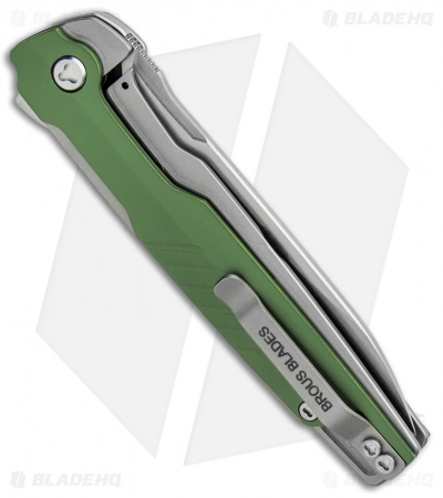 Brous Blades Icon Liner Lock Flipper Knife Green (3.25" Stonewash)