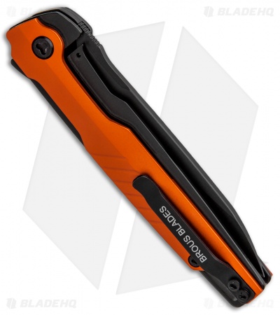 Brous Blades Icon Liner Lock Flipper Knife Orange Blackout (3.25" Black)