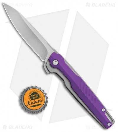 Brous Blades Icon Liner Lock Flipper Knife Purple (3.25" Stonewash)