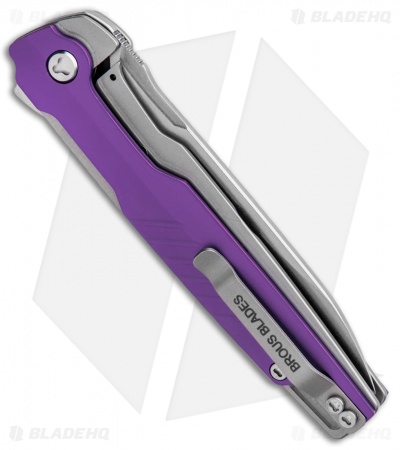 Brous Blades Icon Liner Lock Flipper Knife Purple (3.25" Stonewash)