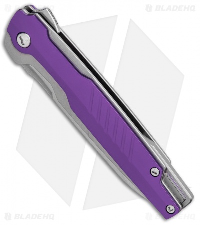 Brous Blades Icon Liner Lock Flipper Knife Purple (3.25" Stonewash)