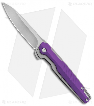 Brous Blades Icon Liner Lock Flipper Knife Purple (3.25" Stonewash)