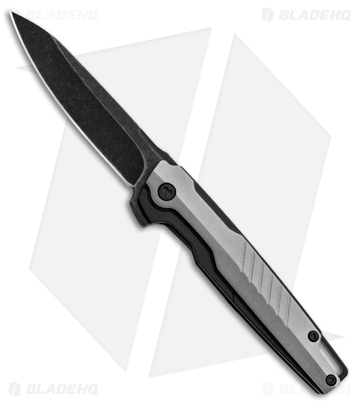 Brous Blades Icon Liner Lock Flipper Knife Silver (3.5" Acid Stonewash)