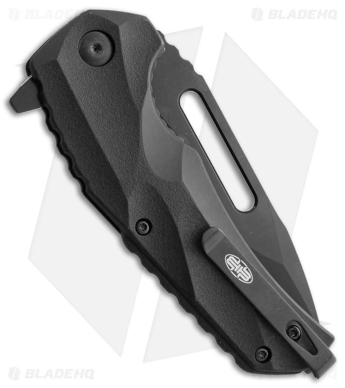 Brous Blades Reloader Liner Lock Knife Black Polymer (3.6" Black D2)