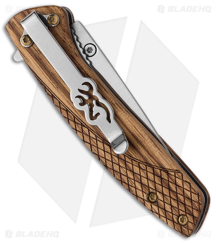 Browning Pursuit Liner Lock Knife Wood (2.5" Satin)