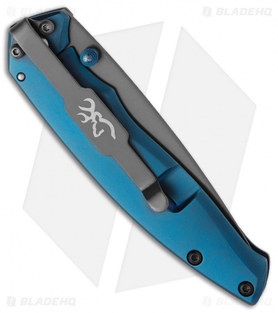 Browning Carbon Carry Frame Lock Knife Blue/Carbon Fiber (3" Gray)