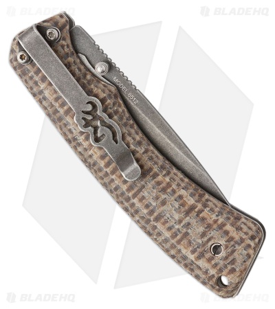 Browning Model 6512 Liner Lock Knife Brown Micarta (2.8" Black SW Serr)