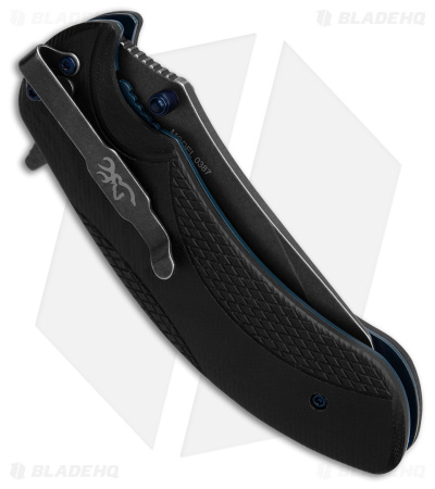 Browning Patriot Folder Large G-10 Black (3.5" Black Stonewash)
