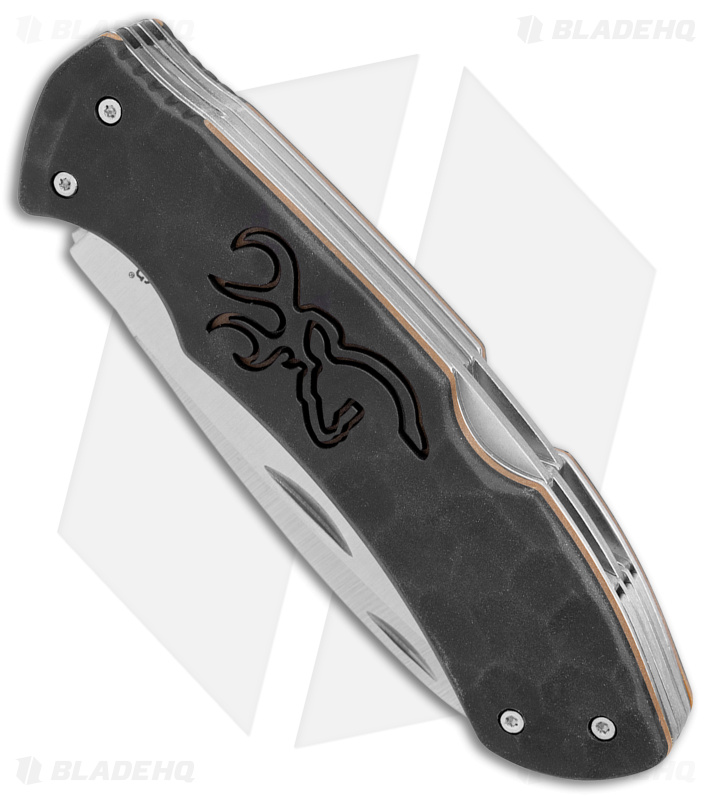 Browning Primal Kodiak  3-in-1 Lockback Hunting Knife Black Rubber (3.75" Satin)