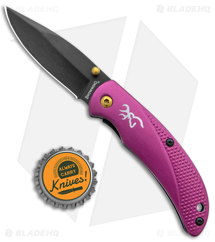 Browning Prism 3 Liner Lock Knife Purple Aluminum (2.4" Black)