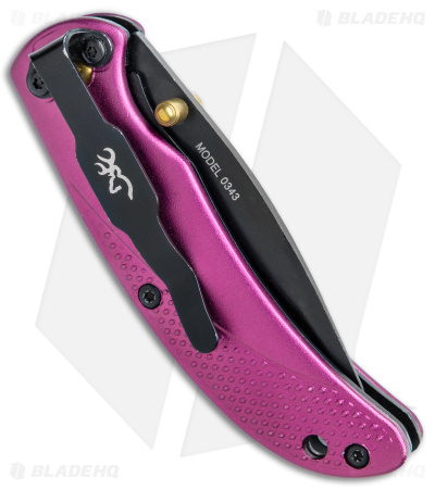 Browning Prism 3 Liner Lock Knife Purple Aluminum (2.4" Black)