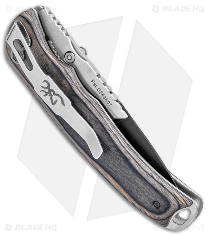 Browning Speedload All Season Drop Point Liner Lock Knife Pakkawood (3" Black)