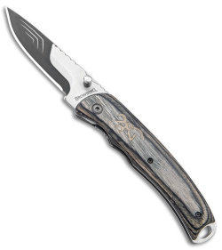 Browning Speedload All Season Drop Point Liner Lock Knife Pakkawood (3" Black)