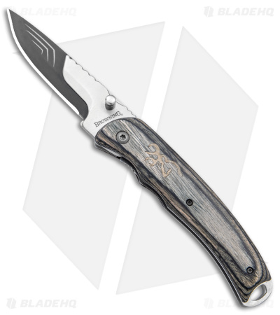 Browning Speedload All Season Drop Point Liner Lock Knife Pakkawood (3" Black)