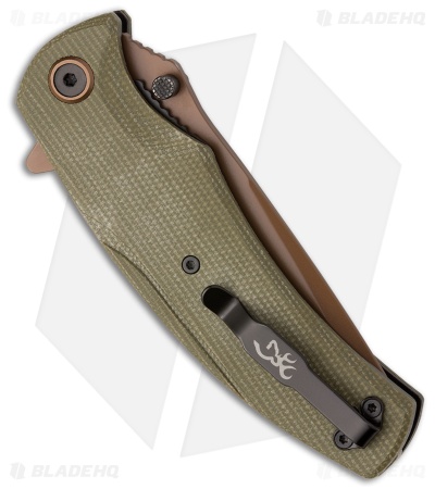 Browning Trailside Liner Lock Knife OD Green Micarta (3.5" Bronze)
