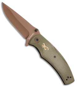 Browning Trailside Liner Lock Knife OD Green Micarta (3.5" Bronze)