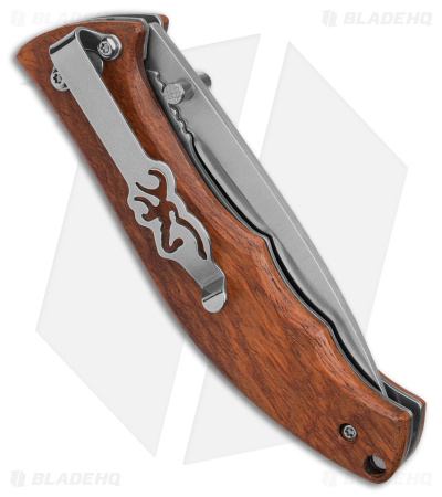 Browning Folding Liner Lock Knife with Tin Brown Wood (3.25" Satin)