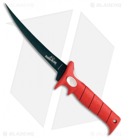 Bubba Blade 13"  Tapered Flex Fillet Fixed Blade Knife Red Rubber (7" Black)