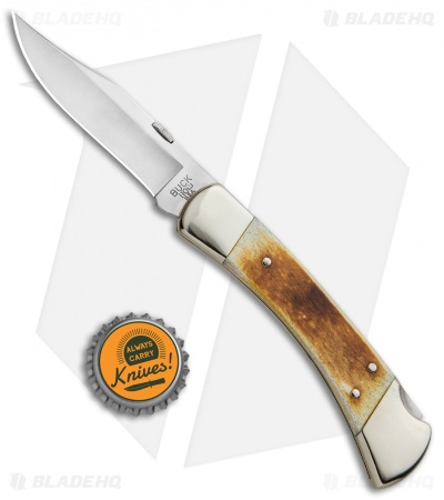 Buck 110 Lockback Folding Knife White Bone (3.75" Satin) 