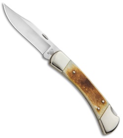 Buck 110 Lockback Folding Knife White Bone (3.75" Satin) 