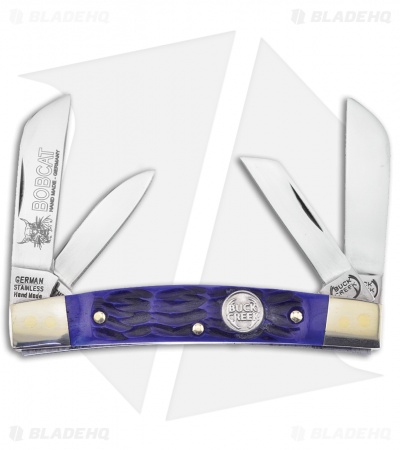 Buck Creek Bobcat Pocket Knife Blue Pick Bone (2.3" Polish)