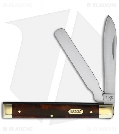 Buck 12622 Doctor's Folding Knife Brown Bone (2.8" Spear Point/Spatula)