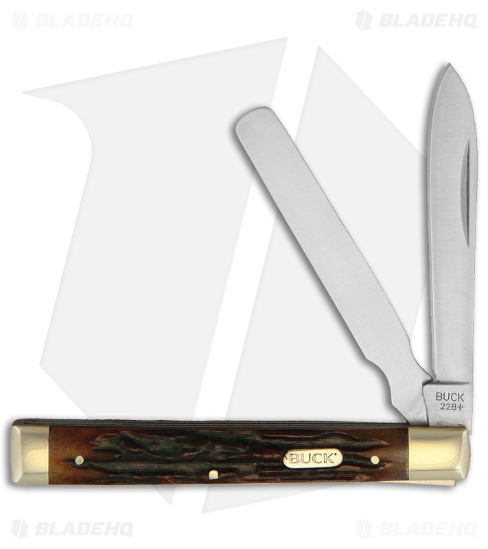 Buck 12620 Doctor's Folding Knife Sim Stag (2.8" Spear Point/Spatula)