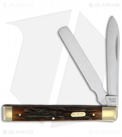 Buck 12620 Doctor's Folding Knife Sim Stag (2.8" Spear Point/Spatula)