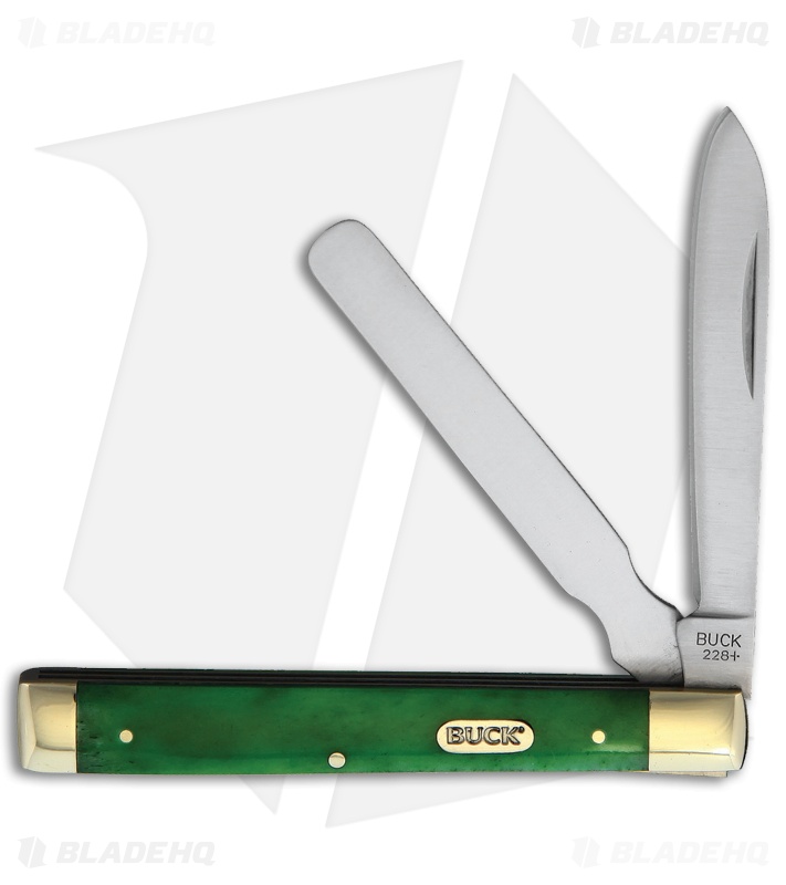 Buck 12621 Doctor's Folding Knife Green Bone (2.8" Spear Point/Spatula)