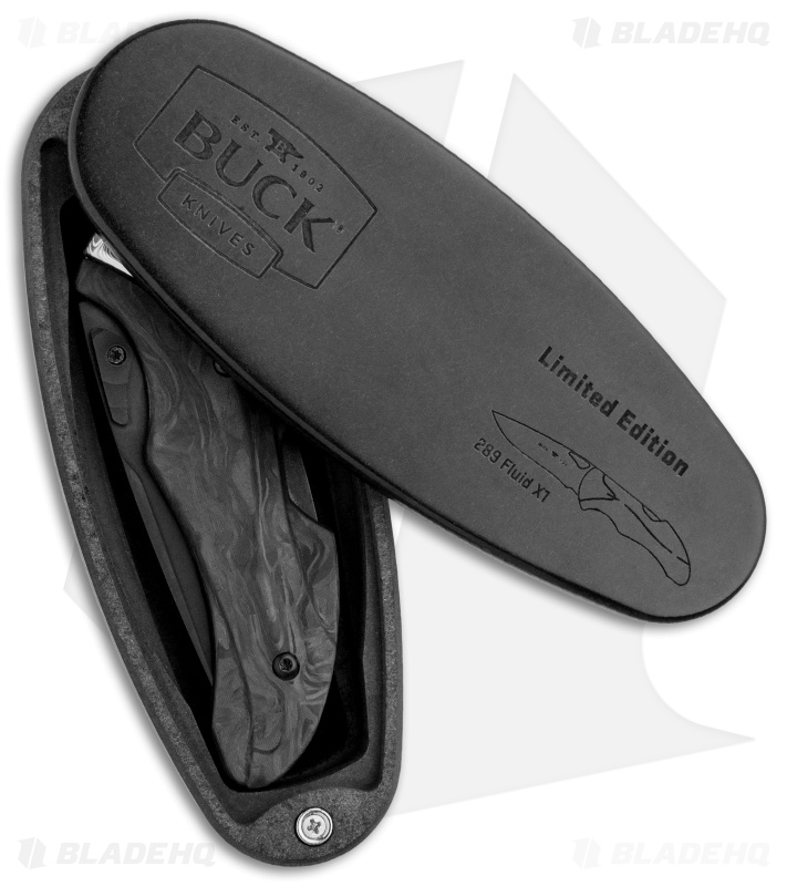 Buck Fluid X1 Legacy Collection L.E. Lockback Knife Marble CF (3" Black)