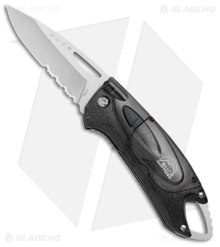 Buck Lumina LED Liner Lock Knife Smoke (3" Satin Serr) Blade HQ