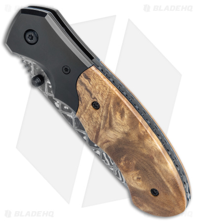 Buck N Bear Army Liner Lock Folder Knife Burlwood (3.25" Damascus)