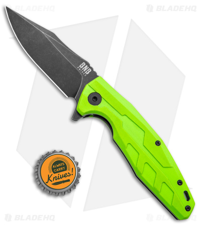 Buck N Bear Chameleon Liner Lock Knife Lime Green G-10 (3.6" Black SW)